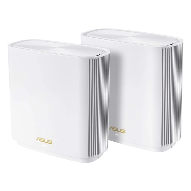 ASUS ZenWiFi XT8 AX6600 WLAN Mesh System mit 2in1 Mesh Access Point Set, 3x Gigabit LAN, 2.5G WAN, App-Steuerung, Roaming, AiProtection - Weiß