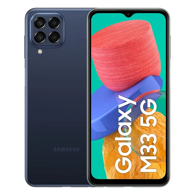 Samsung Galaxy M33 5G Smartphone - Display 6.6 FHD TFT LCD - Batteria 5000mAh - 4 Fotocamere Principali 50MP - RAM 6GB - Memoria Interna 128GB - Blue - Esclusiva Amazon