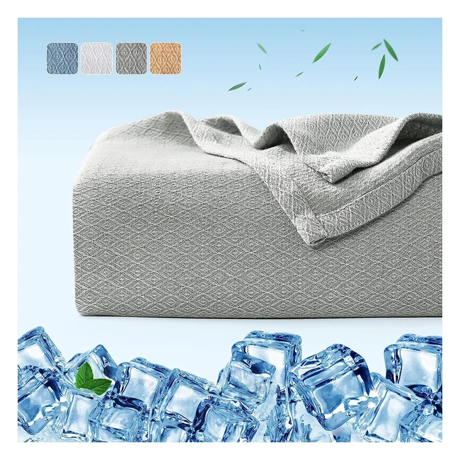 Luxear Bamboo Cooling Blanket - King Size 200x220cm - QMAX034 Cool Fiber for Sound Sleep - Lightweight Summer Throw for Hot Sleepers - Grey