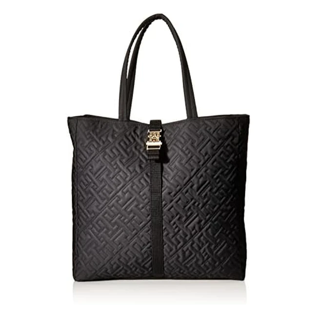 Tommy Hilfiger Damen TH Flow Tragetasche - Recyceltes Polyester, Leder, Reißverschluss