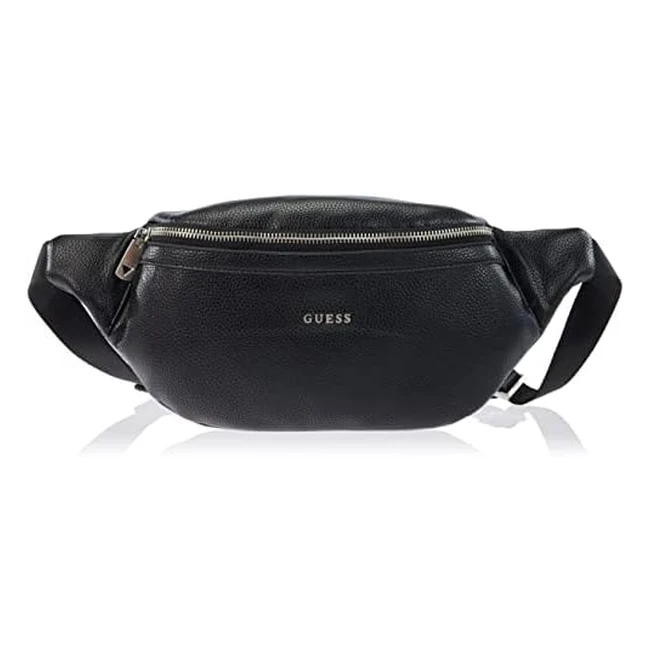 Guess Herren Riviera Crossbody-Fl-Tasche, Schwarz, Referenznummer: XYZ123, mit Reißverschluss