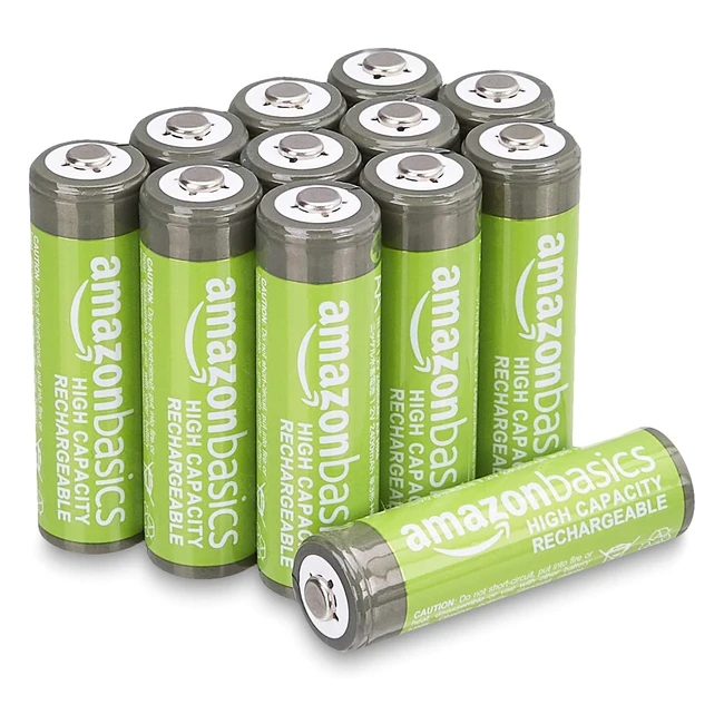 Piles rechargeables AA haute capacité 2400mAh préchargées - Lot de 12