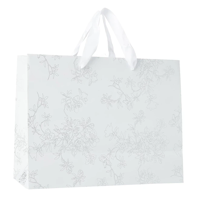 Sacchetto Regalo Clairefontaine 223760C - 32x13x245 cm - Motivo Foglie Argento Floreale