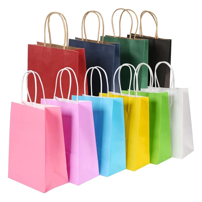 Sac en papier Bescost 30 sacs cadeaux poignée kraft 21x15x8cm mariage emballage