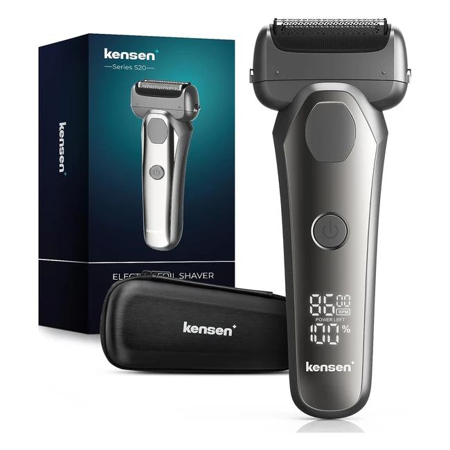 Kensen Electric Razor for Men - Cordless Waterproof Shaver with USB Charging and Popup Trimmer
