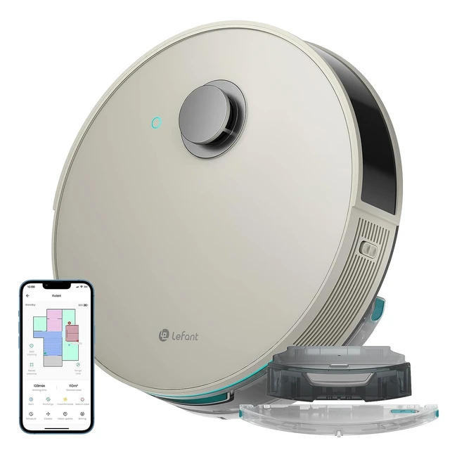 Robot Aspirateur Lefant N3 - Navigation Laser, Nettoyage 2 en 1, Idéal pour Poils d'Animaux