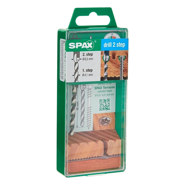 Broca escalonada Spax 5009409873005, 2 etapas, perforación de 41 y 65 mm