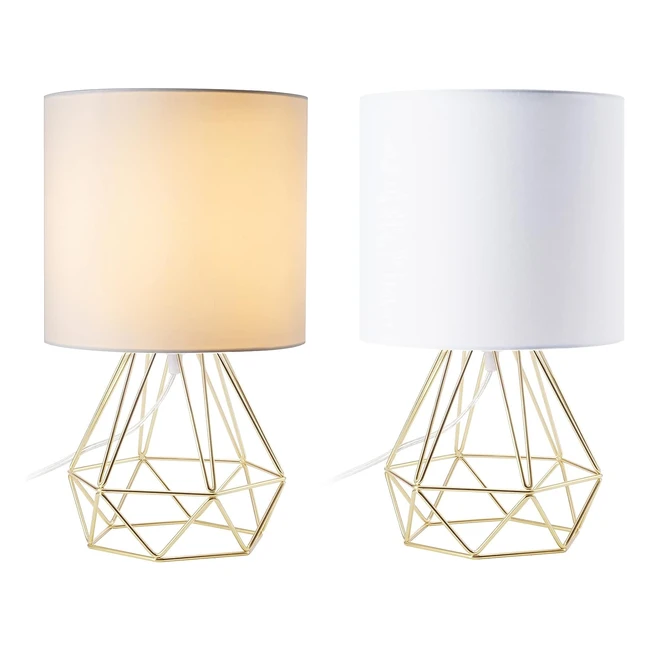 Lámpara de mesita de noche en forma de diamante - Vonluce - Ref. 2pcs - Luz dorada