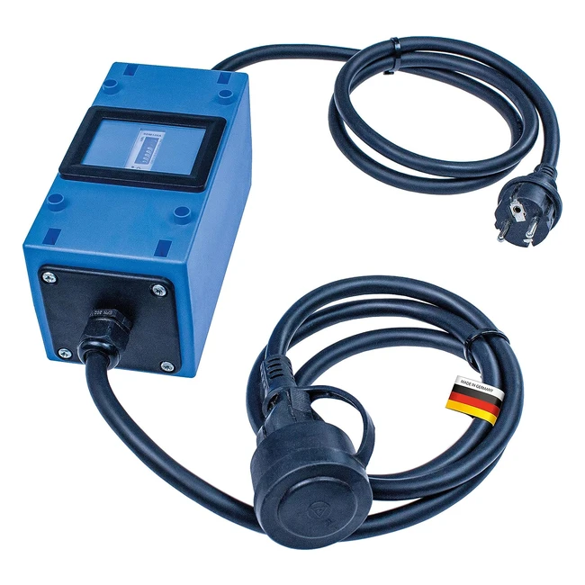 AS Schwabe Mixo Stromzähler 230 V MID-konformer Stromzähler 2 x 15 m H07RNF 3G25 Erdungskontaktstecker und Erdungskontaktkupplung Made in Germany IP54 Blau 61747