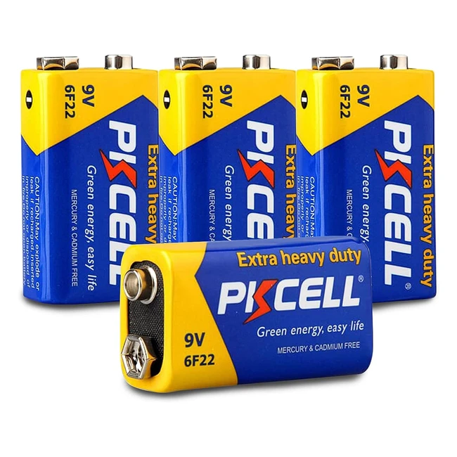 Pile 9V 6F22 Carr Haute Performance - Détecteurs de Fumée/Voiture Télécommandée - 4 Pièces