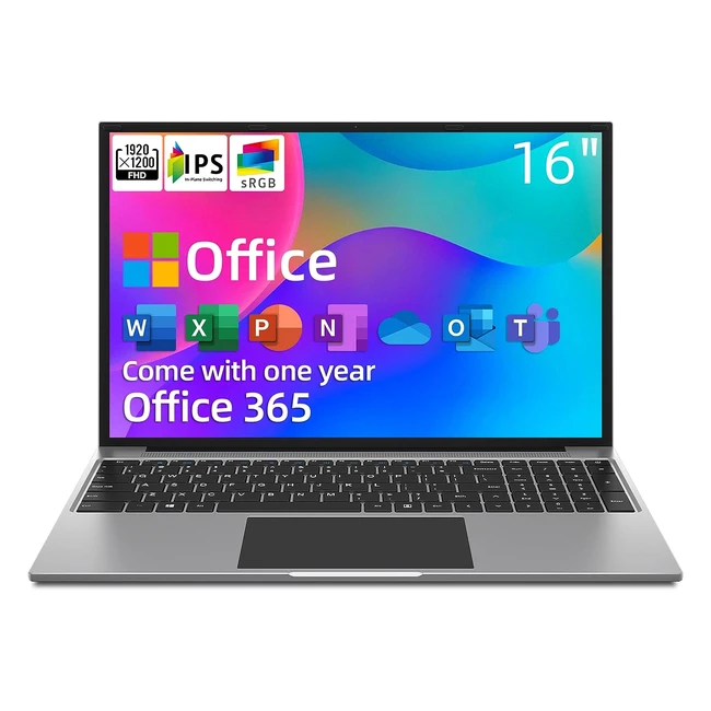 Jumper Windows 11 Laptop 16 Zoll FHD, 4GB RAM, 128GB ROM, Celeron, bis zu 2.5 GHz, 1920 x 1200 IPS, 24G/5G WiFi, USB 3.0, Bluetooth 4.0