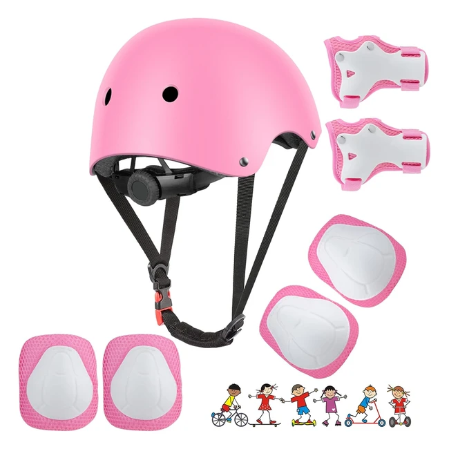 Ensemble de protection rollers avec casque vélo enfant réglable - Wayin