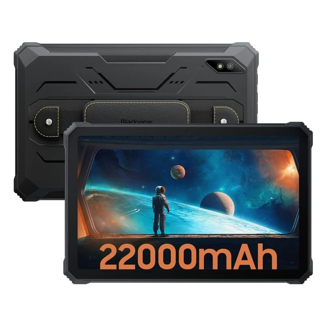 Blackview Active 8 Pro Outdoor Tablet 22000mAh Akku 1036 24K Display Android 13 IP68 Robust Tablet 16GB/256GB/1TB Extend Dual SIM 4G 48MP/16MP Quad Box Stereo Lautsprecher NFC GPS Schwarz