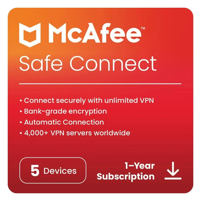 McAfee Safe Connect Unlimited VPN - Internet Security and Privacy Software
