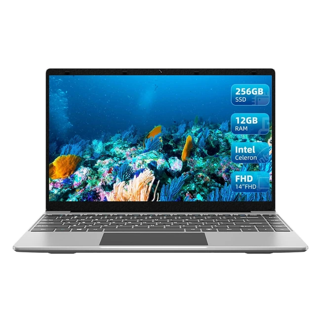 Jumper Ordinateur Portable 12Go DDR4 256Go SSD Intel Quadricur Processeur Laptop 14 IPS Full HD PC Portable 1920 1080 24G5G WiFi TypeC Bluetooth40 USB 30 Gris