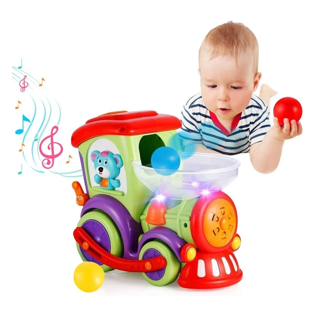Jouet Vatos BB pour 1 2 3 ans - Balles lumière musique - Jouet éducatif précoce avec roues électrique - Train pour enfants