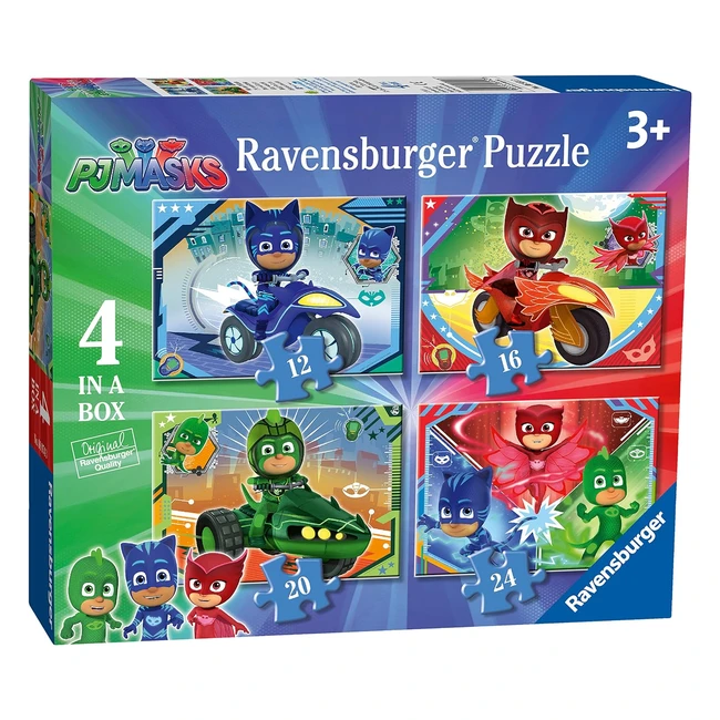 Ravensburger PJ Masks - 4 puzzles dans une boite - 12/16/20/24 pièces - À partir de 3 ans - Réf. 6974-0