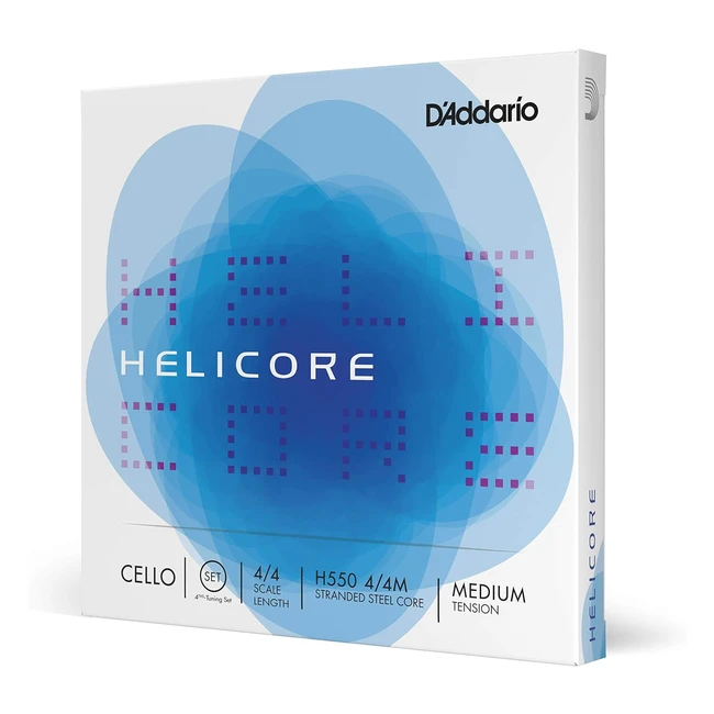 Set Corde H550 44m D'Addario Helicore per Violoncello - Scala 44, Tensione Media