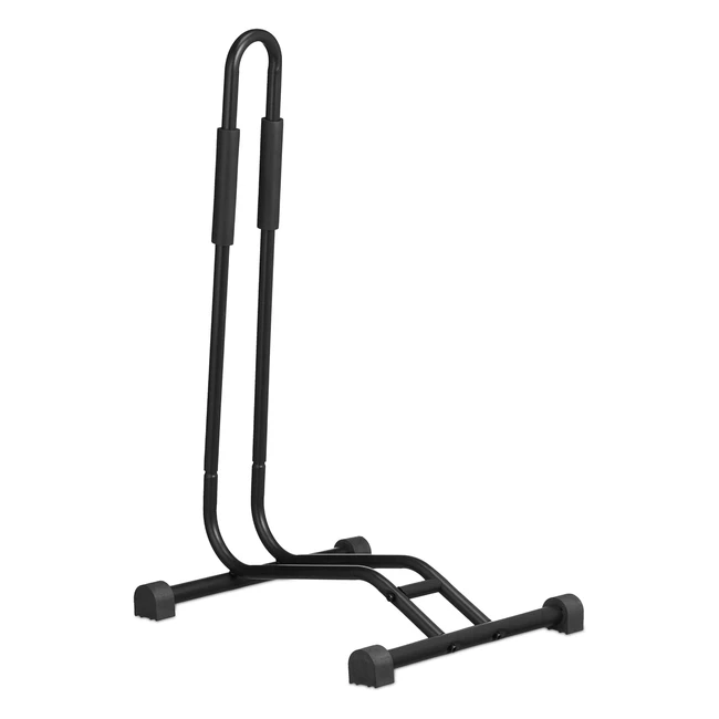 Portabici da Terra Relaxdays Supporto Singolo Bici 25 Ruote Nero