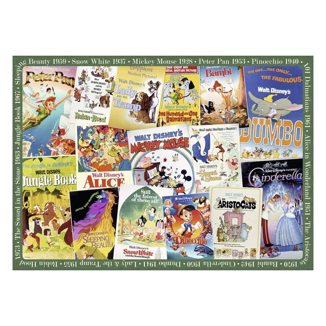 Rompecabezas Disney Vintage Movie Posters 1000 piezas - Ravensburger