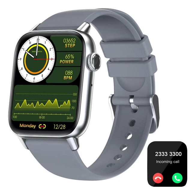 Smartwatch GT HITGX Mujer Hombres Bluetooth 185 - Monitor Cardíaco SPO2 - Gris 185