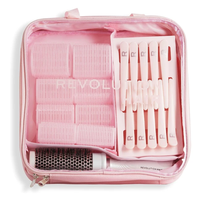 Lot de 10 rouleaux cheveux sans chaleur Revolution Hair avec velcro, brosse, pinces et sac inclus