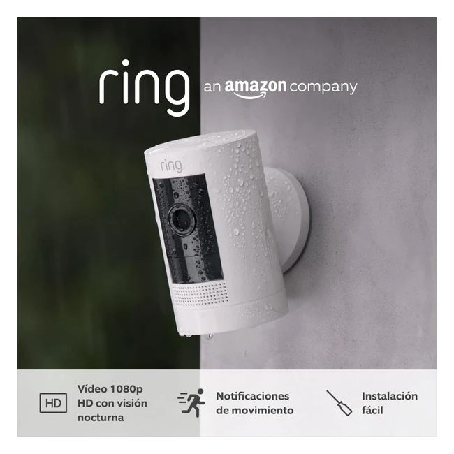 Cámara de seguridad Ring Stick Up Cam Battery HD con comunicación bidireccional - Compatible con Alexa