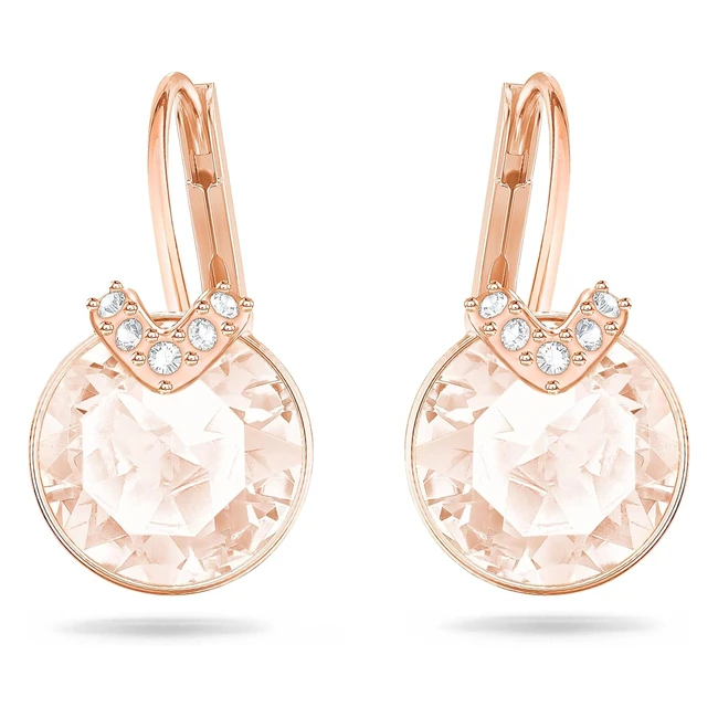 Orecchini Swarovski Bella - V Taglio Tondo, Tono Dorato Placcato, Oro Rosa