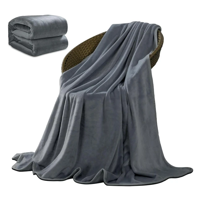 Coperta Vellutata in Pile 150x200cm - Super Morbido e Leggero - Grigio
