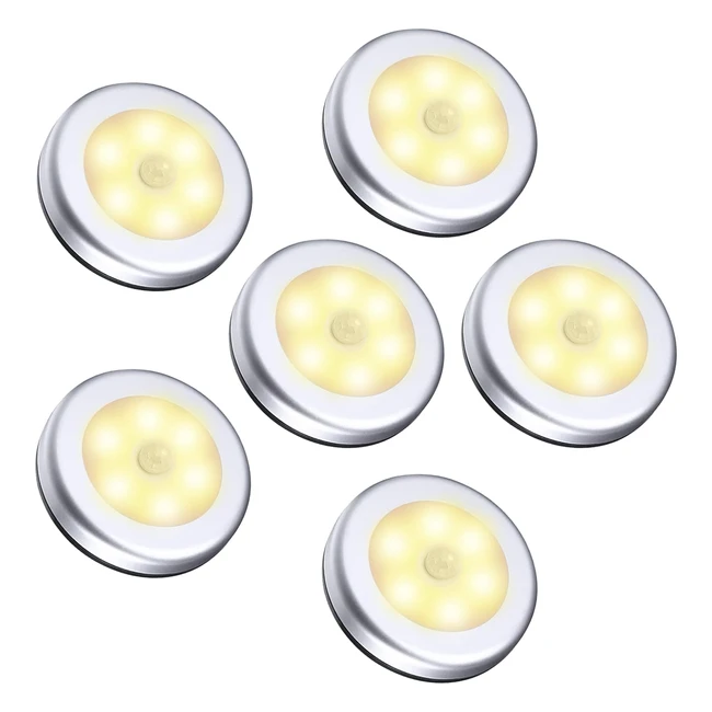 Luce con Sensore di Movimento 6 Pezzi - Oria Luce Armadio a Batteria