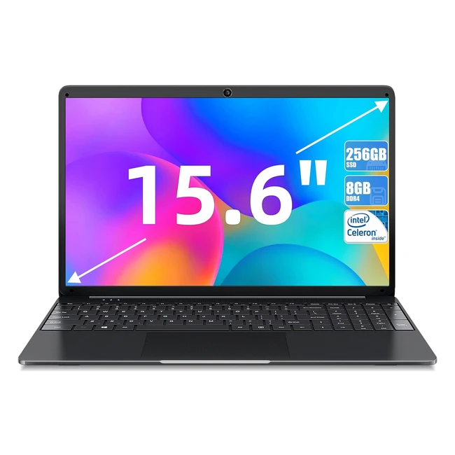 Portatile SGin 156'' 8GB RAM 256GB SSD512GB TF Intel Celeron Quadcore 2450G WiFi TypeC USB 3.2
