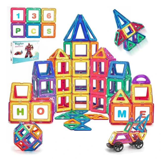 Blocchi Magnetici Theefun 136 Pezzi - Giocattolo Creativo per Bambini 3-8 Anni