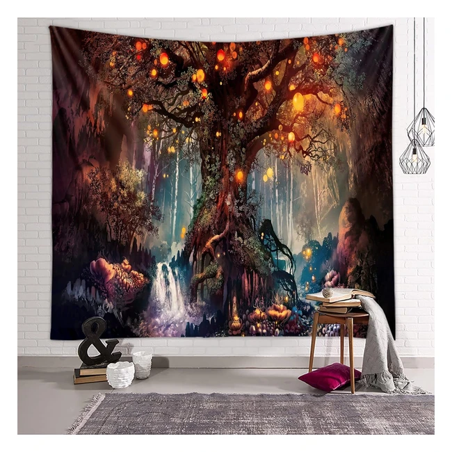 Zodight Arazzo da Parete Tapestry Wall Hanging Albero della Vita 200x150 cm