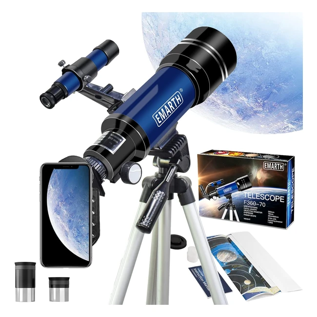 Telescopio Astronomico 70mm Bambini Principianti - Ingrandimento 144x - Regalo Educativo