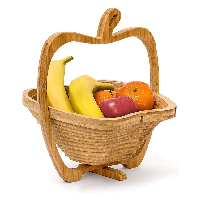 Cestino Portafrutta Relaxdays HLP 30x27x225 cm - 3 in 1 Legno Naturale Marrone