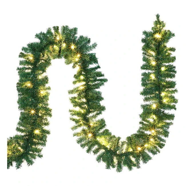 Ghirlanda Natalizia Casaria 5m 100 LED - Decorazione Festiva Abete - Luce Bianca Calda