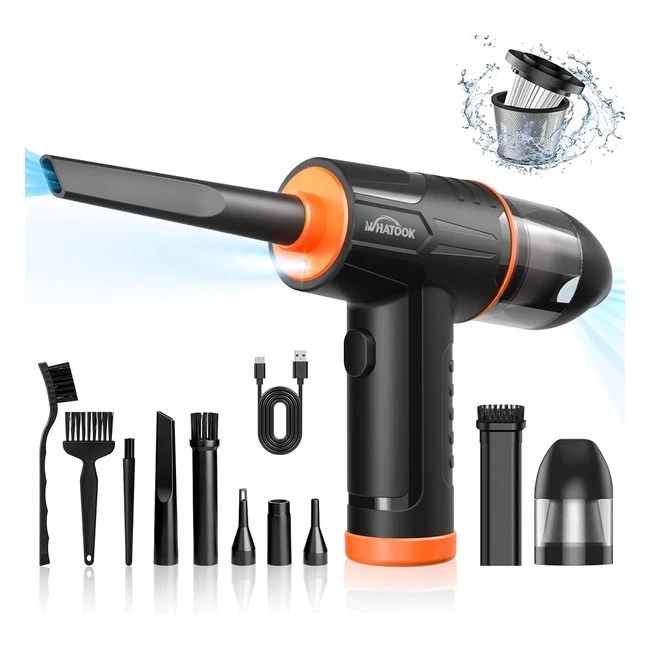 Aspirapolvere 2 in 1 senza fili per computer, rimuovi polvere e pulisci tastiera - Marca: Whatook