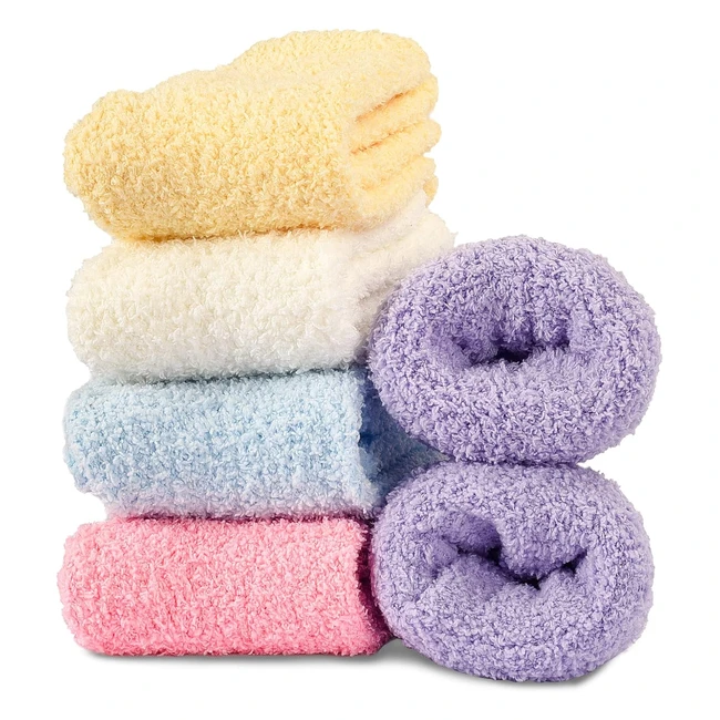 Warm & Cozy Hocerlu Fluffy Socks - 5 Pairs for Women & Girls