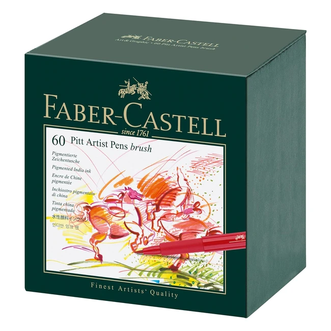 Pennarelli Faber-Castell 167150 Studio Box 60x - Alta qualità, resistenza alla luce e all'acqua
