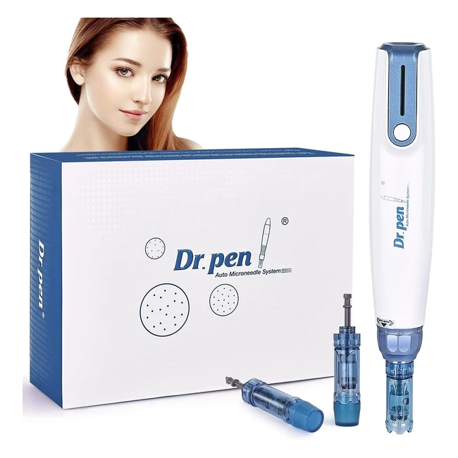 Stylo Microneedling DrPen A9 - Réduit les rides, cicatrices et vergetures - Soins du visage - 2x 12pin microaiguilles incluses