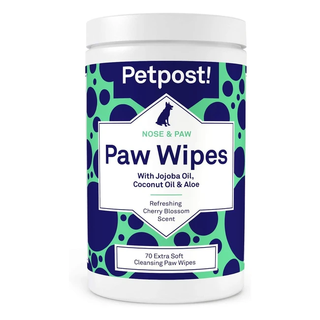 Toallita para patas de perros Petpost - Nutritiva y revitalizante - 70 almohadillas de algodón suave