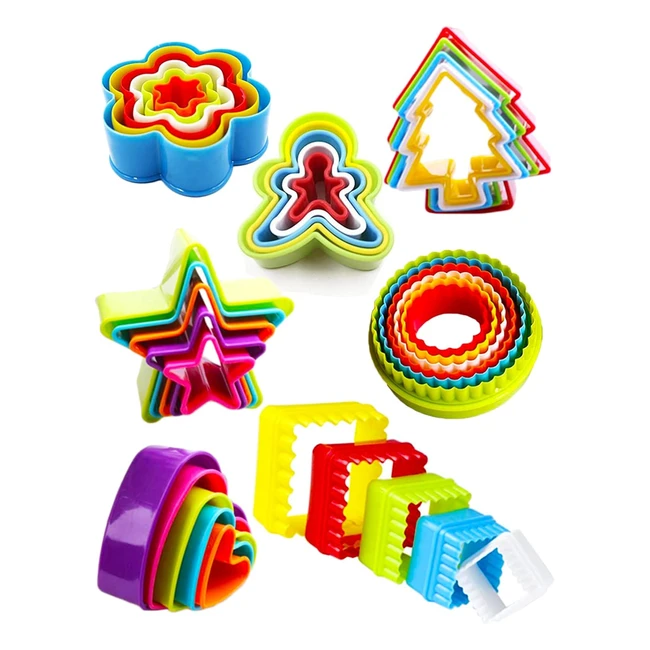 Kit Emporte-Pièce Pâtisserie Biscuit Cookie Cutter - Formes Rondes, Étoiles, Cœurs - Réf. 123456