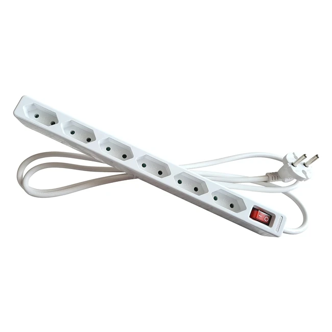 Schwabe Euro Power Strip 6-fach mit Schalter, 14m Kabel, 230V/25A
