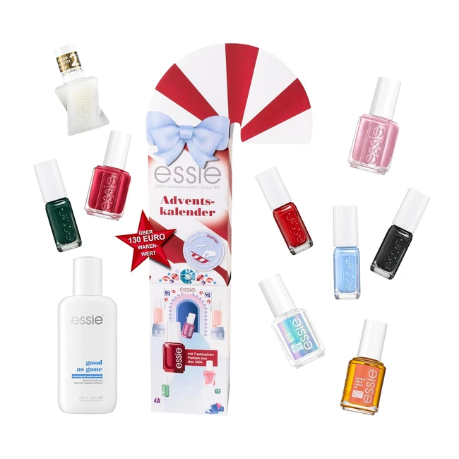 essie Adventskalender 2023 - 24-teilig mit Nagellack und Nagelpflege, inklusive 6 exklusiven US-Farbtönen Gel Couture und Expressie