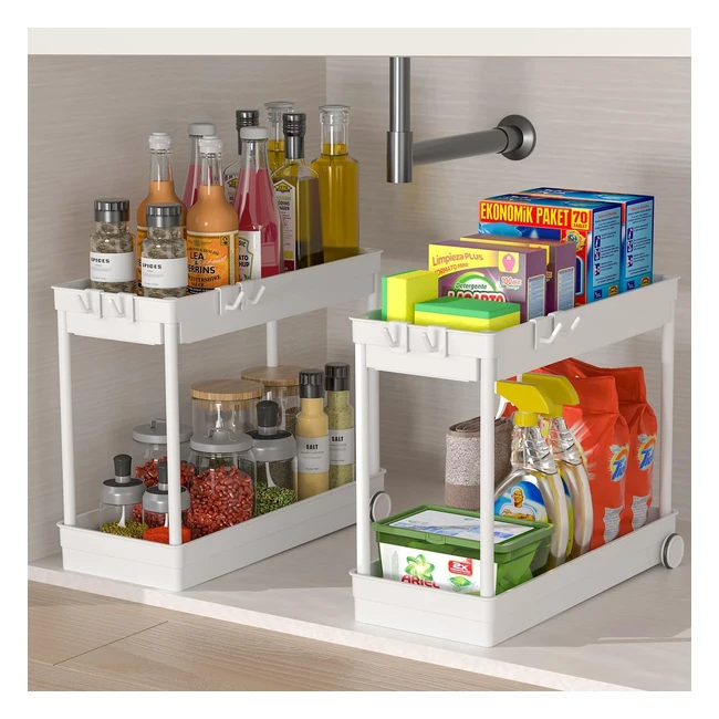 Organizer Cucina Sottolavello Bianco - Fowooyeen 2 - Salvaspazio e Duraturo