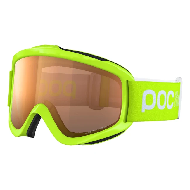 poc pocito iris Skibrille für Kinder, optimale Sicht, fluoreszierendes Gelbgrün
