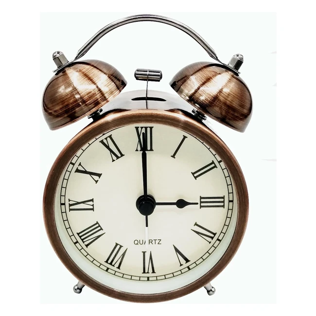 Reloj Despertador Vintage Cooja Doble Campana Sonido Fuerte Alarma Silencioso 3 Pulgadas