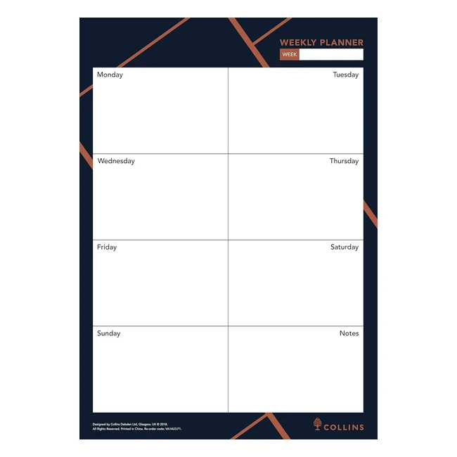 Collins A4 Vanguard Weekly Pad VA14U3F1 - Week to View, Tearoff Pages, Doodle Spot - #Organizer #Planner #WeeklyPad