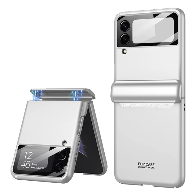 Custodia Coque Galaxy Z Flip 3 5G - Cassa Piena con Cerniera Magnetica - Cover Pieghevole per Samsung Galaxy Z Flip 3 5G - Argento