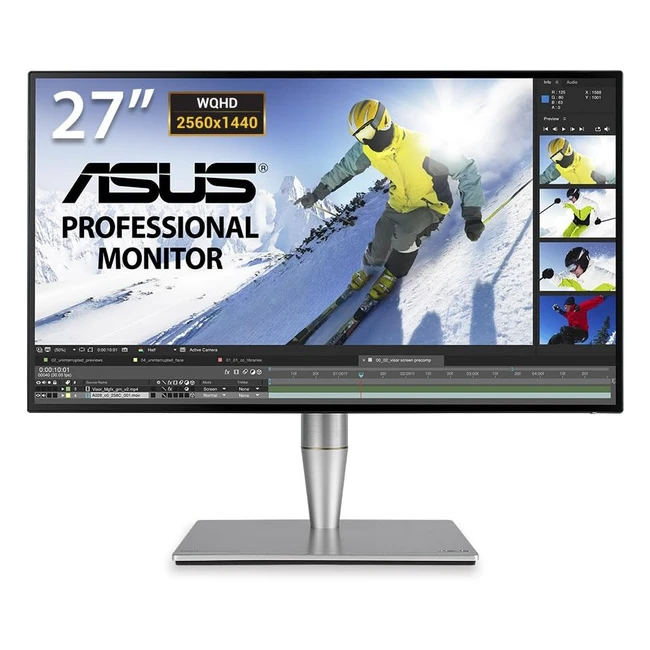 ASUS ProArt PA27AC 27-Inch Professional Monitor | WQHD 2560x1440 IPS | 4-Side Frameless | HDR | 100% sRGB | Thunderbolt 3 | USB-C